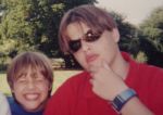 My brother and I when I got my first pair